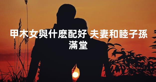 甲木女與什麽配好 夫妻和睦子孫滿堂